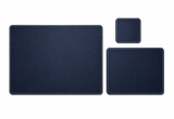 Premium Navy Leather Desk Set — Desk Pad, Mouse Pad & Coaster Bundle