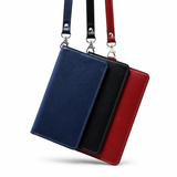 Handcrafted Leather Wristlet Clutch — Slim Purse with Detachable Strap