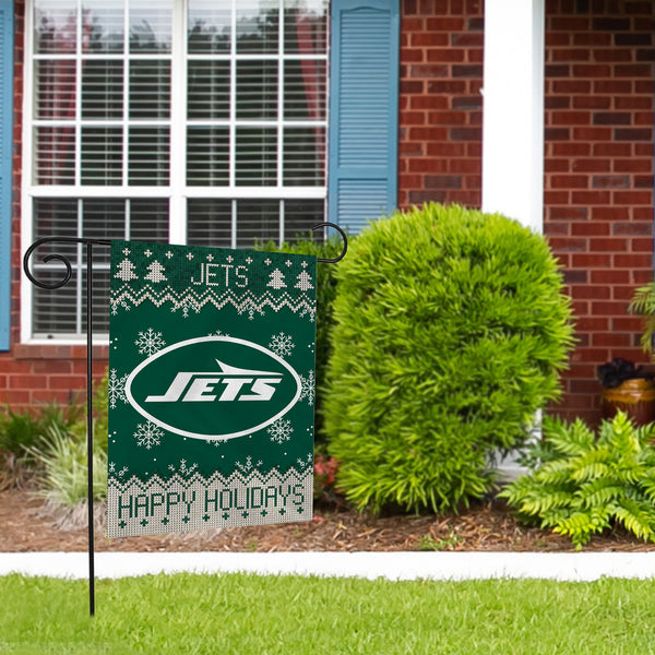 Jets Seasonal Garden Flag - Winter Snowflake