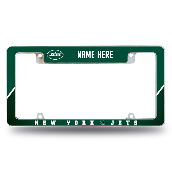 New York Jets Personalized All Over Chrome License Plate Frame