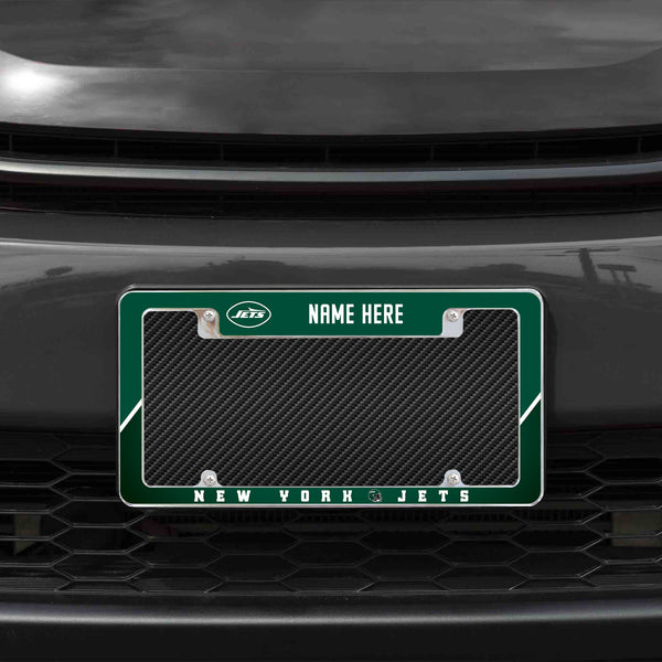 New York Jets Personalized All Over Chrome License Plate Frame