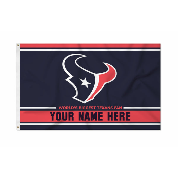 Houston Texans 3' x 5' Personalized Banner Flag