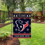 Texans Winter Snowflake Personalized Garden Flag