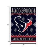 Texans Winter Snowflake Personalized Garden Flag