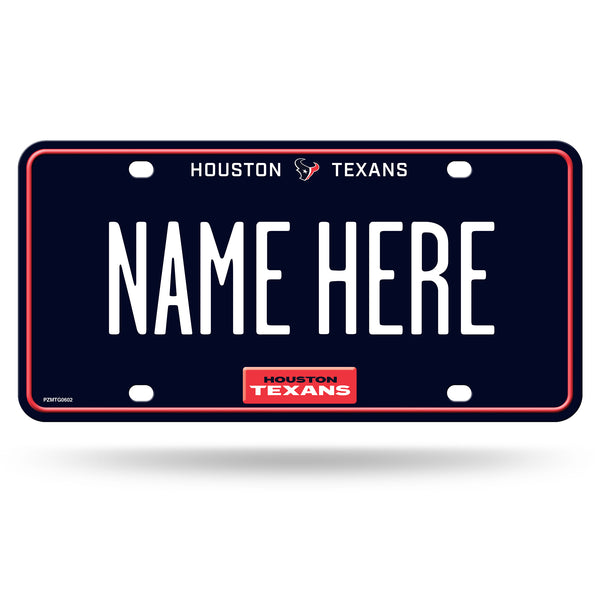 Texans Personalized Metal Auto Tag