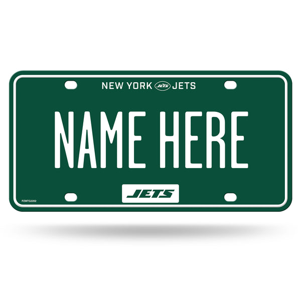 New York Jets Personalized Metal Auto Tag