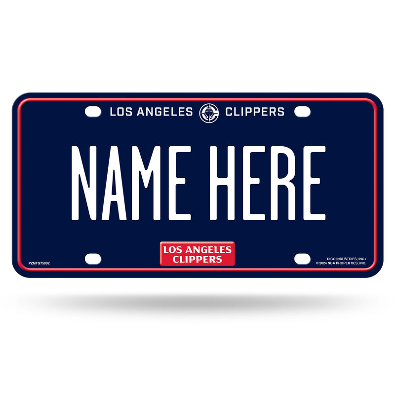 LA Clippers Personalized Metal Auto Tag