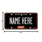 Anaheim Ducks Personalized Metal Auto Tag