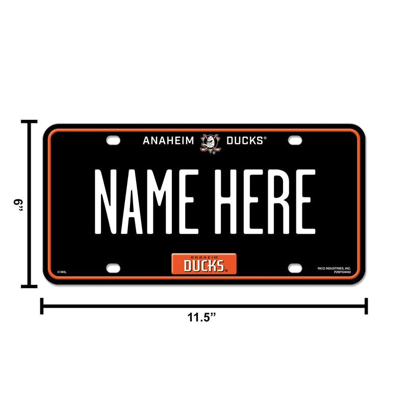 Anaheim Ducks Personalized Metal Auto Tag