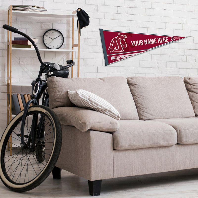 Washington State University Soft Felt 12" X 30" Personalized Pennant