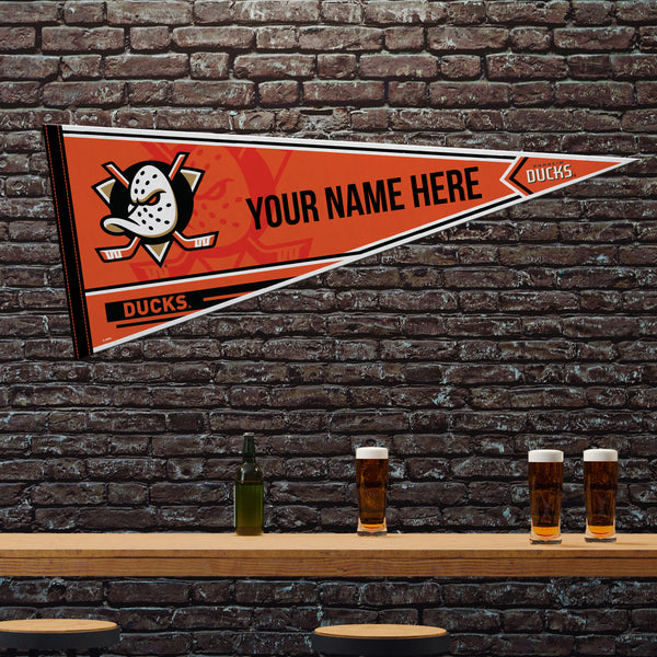 Anaheim Ducks Soft Felt 12" X 30" Personalized Pennant