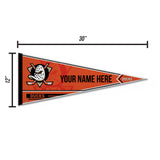Anaheim Ducks Soft Felt 12" X 30" Personalized Pennant