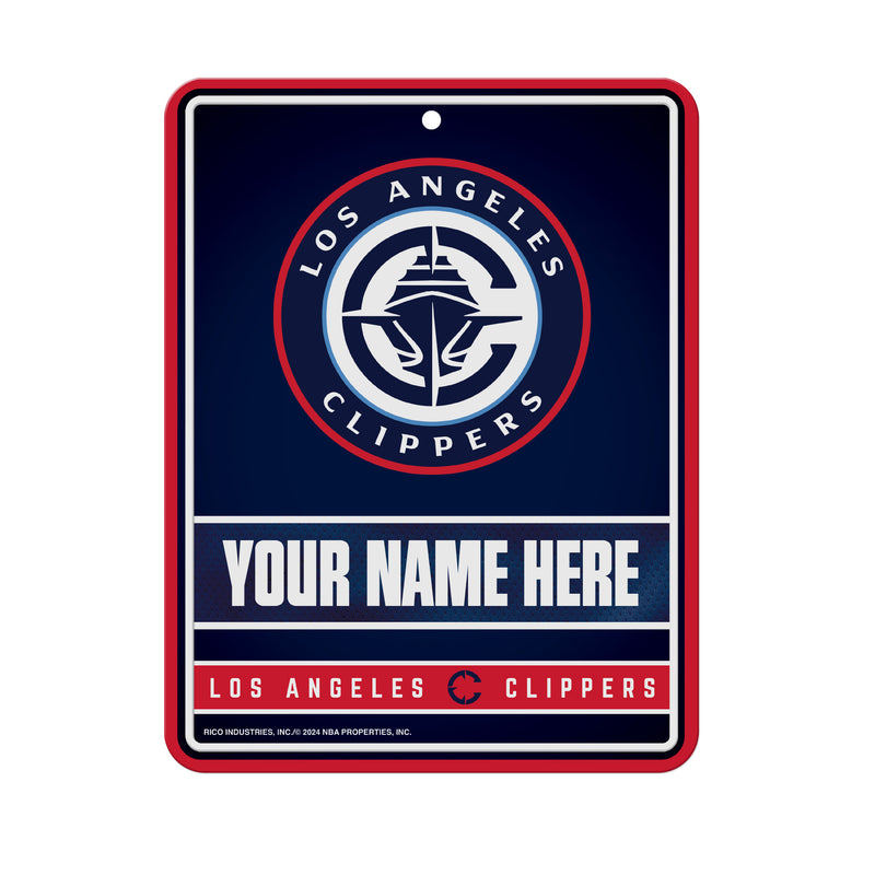 LA Clippers Personalized Metal Parking Sign