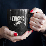 Philadelphia Eagles 2025 Super Bowl LIX Champions Personalized 16-Oz Speckled Ceramic Mug - Black