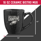 Philadelphia Eagles 2025 Super Bowl LIX Champions Personalized 16-Oz Speckled Ceramic Mug - Black