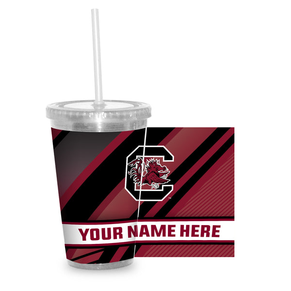 South Carolina Personalized Clear Tumbler with Straw