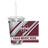 Mississippi State Personalized Clear Tumbler with Straw