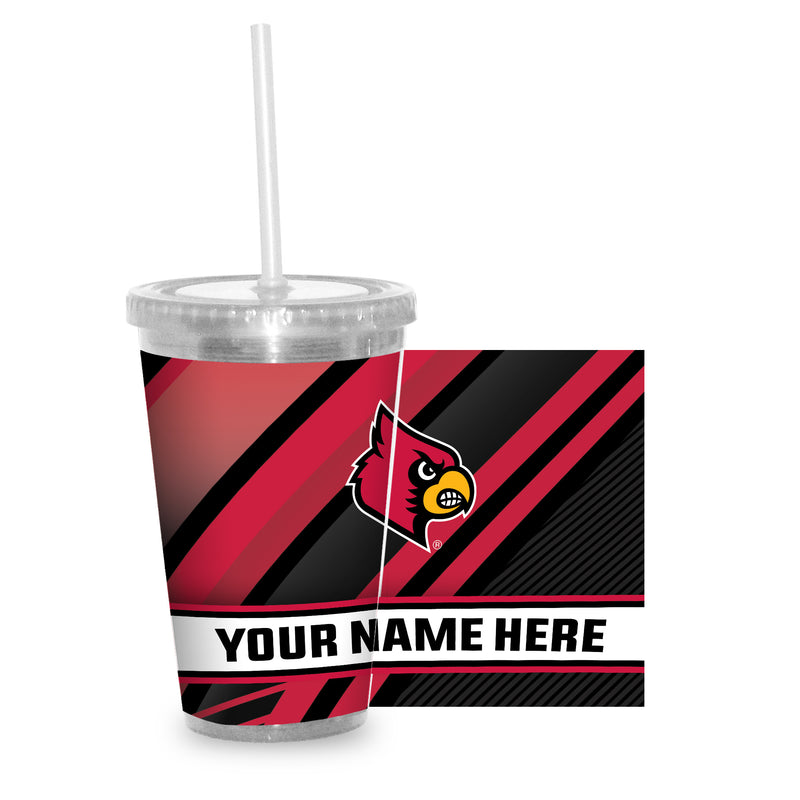 Louisville Personalized Clear Tumbler with Straw