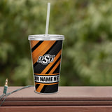 Oklahoma State Personalized Clear Tumbler with Straw