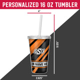 Oklahoma State Personalized Clear Tumbler with Straw