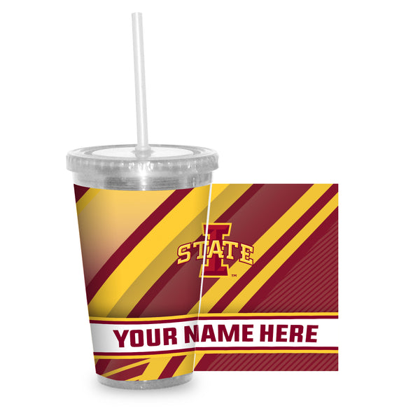 Iowa State University Personalized Clear Tumbler with Straw