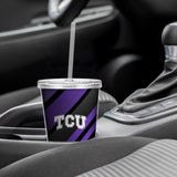 TCU Personalized Clear Tumbler with Straw