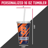 Syracuse University Personalized Clear Tumbler with Straw