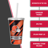 Browns Personalized Clear Tumbler W/Straw