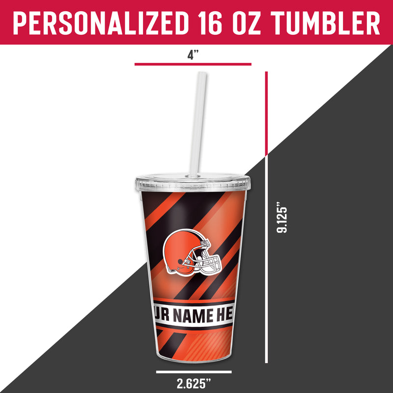 Browns Personalized Clear Tumbler W/Straw