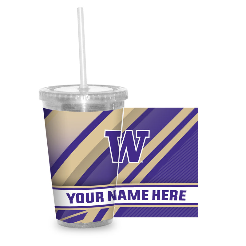 Washington University Personalized Clear Tumbler with Straw