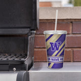 Washington University Personalized Clear Tumbler with Straw