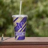 Washington University Personalized Clear Tumbler with Straw