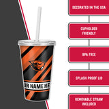 Oregon State Personalized Clear Tumbler with Straw