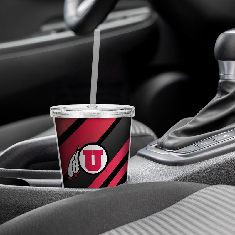 Utah University Personalized Clear Tumbler with Straw