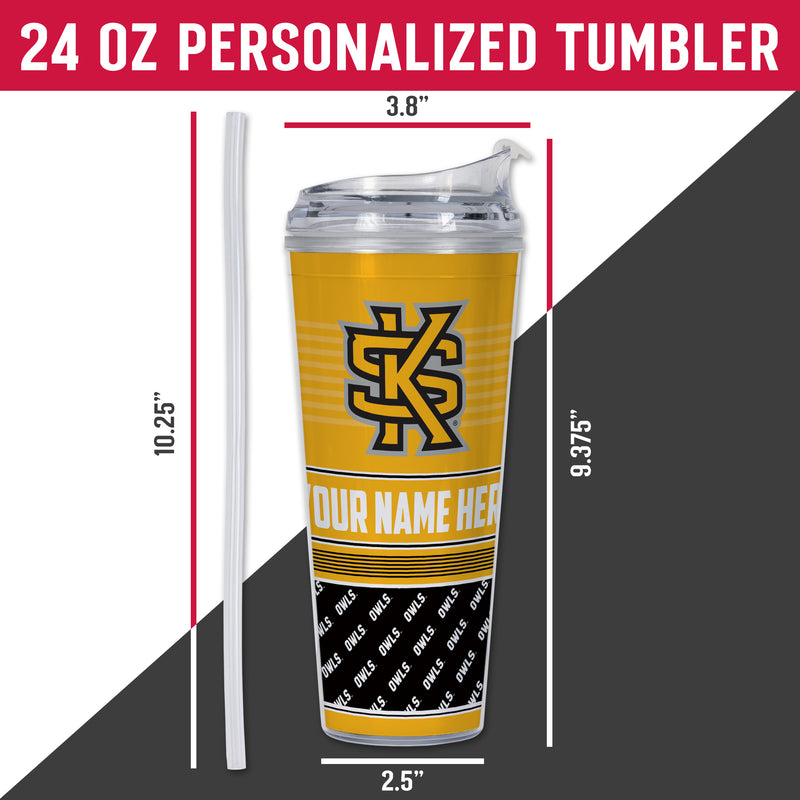 Kennesaw State Owls Personalized 24-Oz Hinged Lid Tumbler