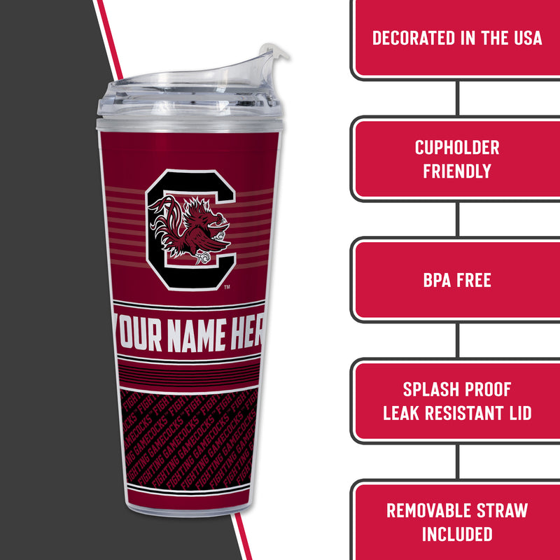 South Carolina Gamecocks Personalized 24-Oz Hinged Lid Tumbler