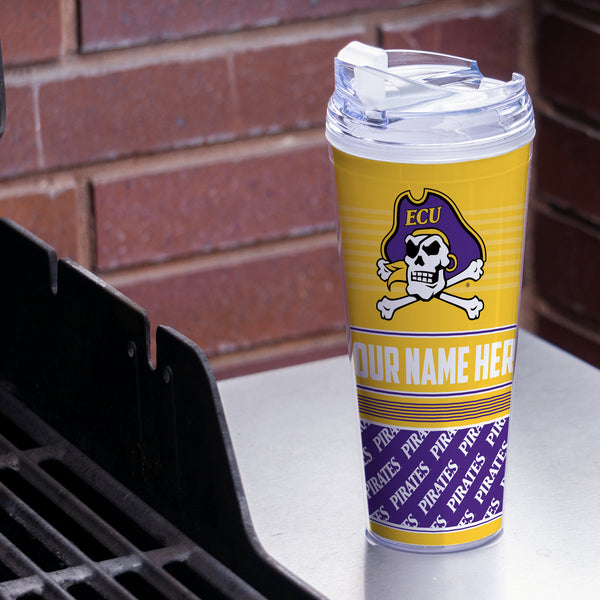 East Carolina Pirates Personalized 24-Oz Hinged Lid Tumbler