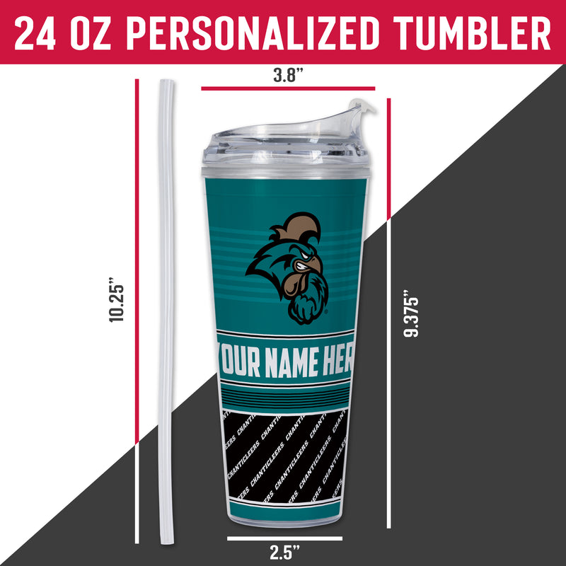 Coastal Carolina Chanticleers Personalized 24-Oz Hinged Lid Tumbler