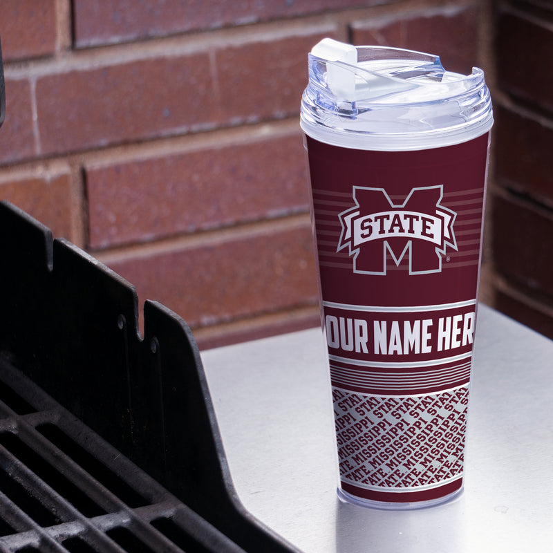 Mississippi State Bulldogs Personalized 24-Oz Hinged Lid Tumbler