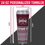 Mississippi State Bulldogs Personalized 24-Oz Hinged Lid Tumbler