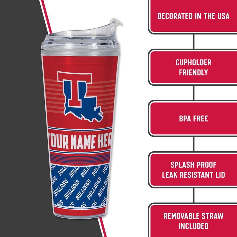 Louisiana Tech Bulldogs Personalized 24-Oz Hinged Lid Tumbler