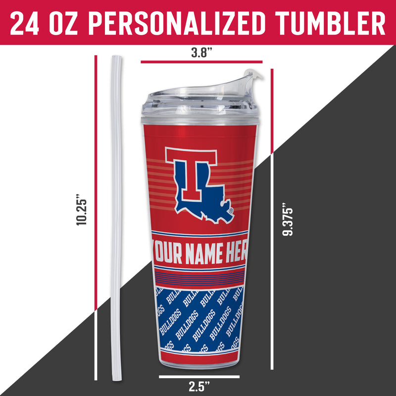 Louisiana Tech Bulldogs Personalized 24-Oz Hinged Lid Tumbler