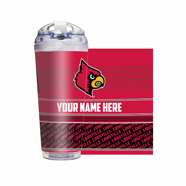 Louisville Cardinals Personalized 24-Oz Hinged Lid Tumbler