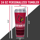 Louisville Cardinals Personalized 24-Oz Hinged Lid Tumbler