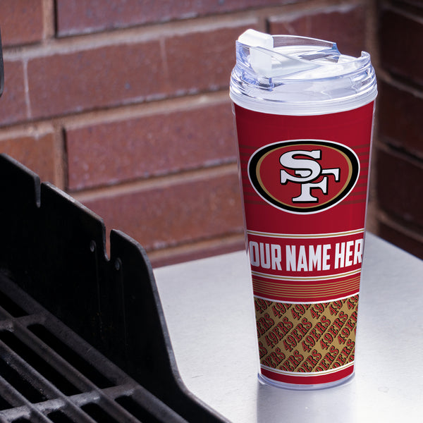 49ers Personalized 24 Oz Hinged Lid Tumbler