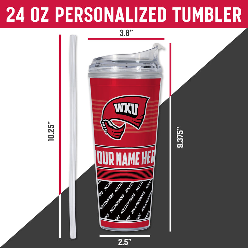 Western Kentucky Hilltoppers Personalized 24-Oz Hinged Lid Tumbler