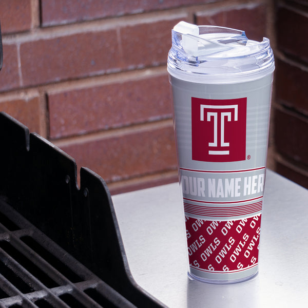 Temple Owls Personalized 24-Oz Hinged Lid Tumbler