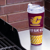 Central Michigan Chippewas Personalized 24-Oz Hinged Lid Tumbler