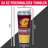 Central Michigan Chippewas Personalized 24-Oz Hinged Lid Tumbler