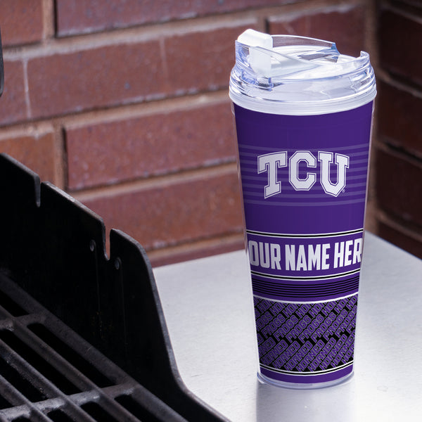 TCU Horned Frogs Personalized 24-Oz Hinged Lid Tumbler